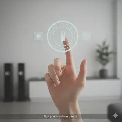 Play, pause, volume control